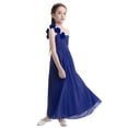 thumbnail image 3 of TiaoBug Kids Flower Girl Dress One-Shoulder Pleated Princess Wedding Bridesmaid Pageant Birthday Party Gown, 3 of 7