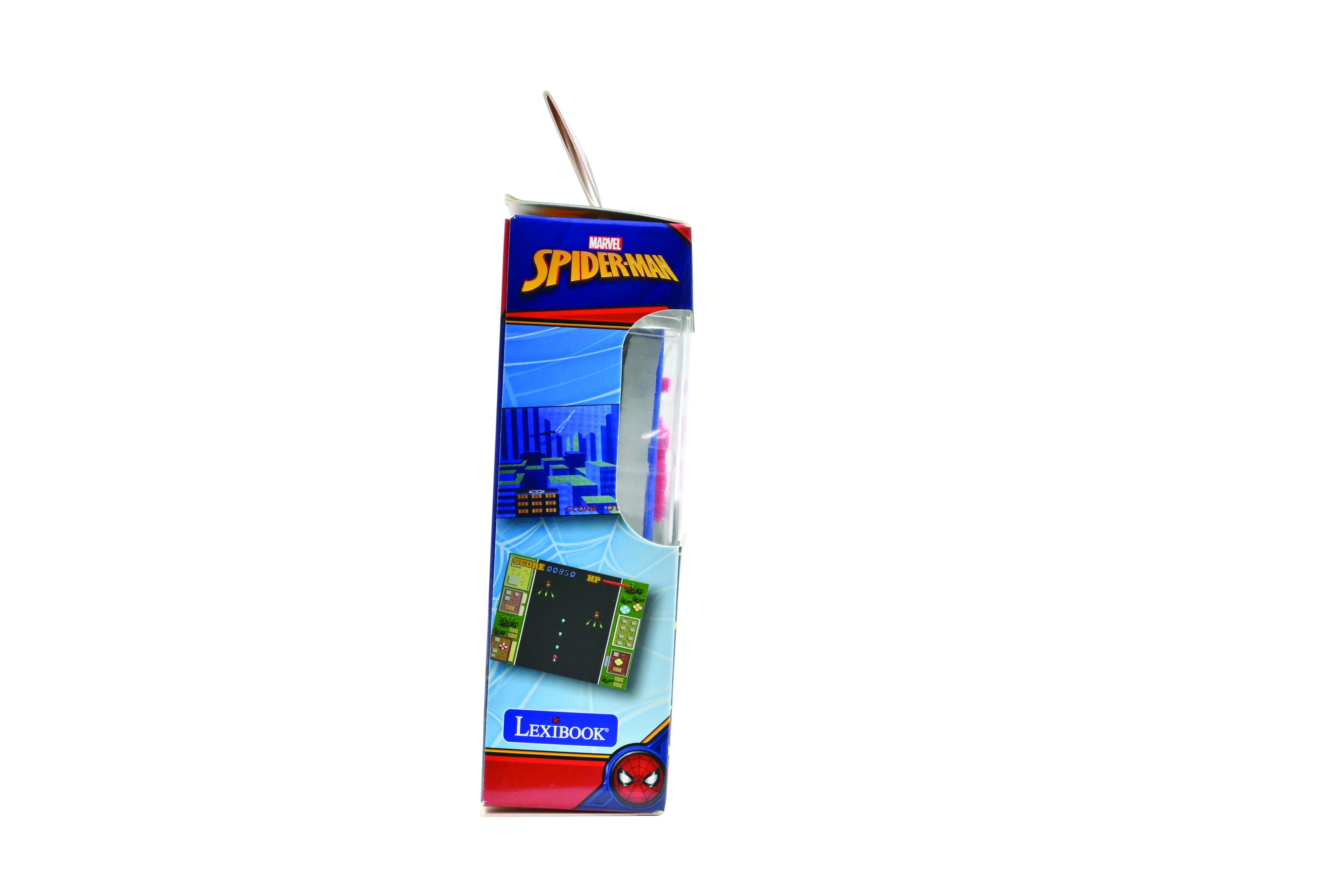 Lexibook Spider-Man, Cyber Arcade Pocket Game Console, 150 Games, LCD Screen, Battery Operated, Red/blue