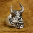 thumbnail image 4 of 925 Sterling Silver Japanese Ghost Prajna Skull Ring Biker Punk Jewelry TA388 Middle Model US Size 11, 4 of 17