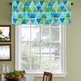 thumbnail image 4 of 2 Pack Valances for Windows, Watercolor Geometric Window Valances for Living Room/Bedroom/Bathroom, Modern Abstract Minimalist Art Blue Light Filtering Kitchen Curtain Valance 42"W x12" L, 4 of 9