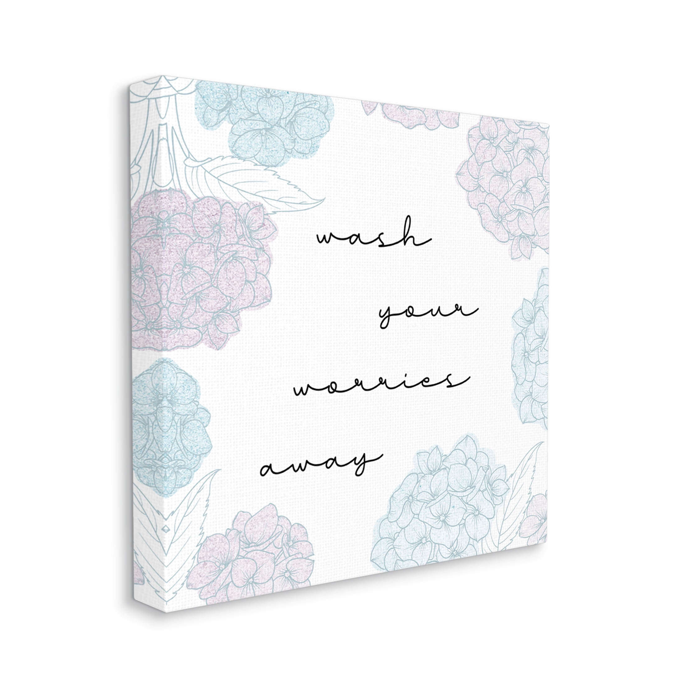 Wash Your Worries Away Delicate Florals Botanical & Floral Graphic Art Gallery Wrapped Canvas Print Wall Art