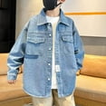 thumbnail image 2 of Gpaecead Boys Denim Shirt Long Sleeve Children Jeans Jacket Top Casual Long Sleeve Shirt Light Blue, 2 of 4