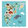 thumbnail image 3 of Ambesonne North America Shower Curtain, Indigenous Animals, 69"Wx75"L, Multicolor, 3 of 3