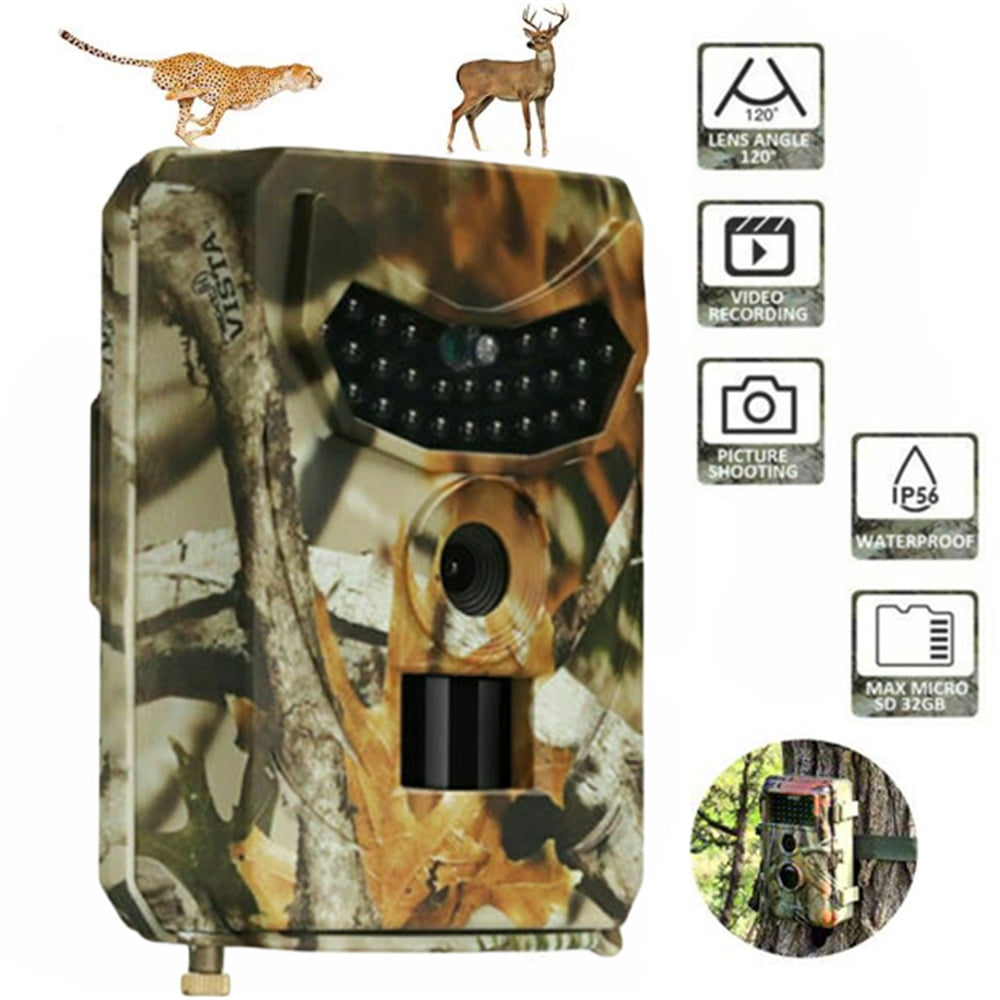 Game and Deer Camera with Night Vision, 12MP 1080P No Glow Infrared LEDs Wildlife Camera for