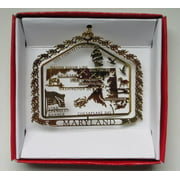 Maryland State Brass Christmas Ornament Souvenir Gift