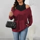 thumbnail image 5 of Sudaderas de moda,Suéter informal de gran tamaño para mujer, jersey de manga larga con cuello redondo, tejido de poliéster suave, top holgado para el hogar, sopatenor, 5 of 7