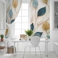 thumbnail image 5 of Fsddascl Blue Beige Leaf Blackout Curtains for Bedroom/Living Room, Thermal Insulated Kitchen Curtains, Farmhouse Summer Botanical Watercolor Grommet Darkening Window Treatment Drapes 27.5"x39"x2, 5 of 6