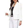 thumbnail image 4 of INSPIRE CHIC Women's Business Blazer Lapel Collar Long Sleeve Work Office Suit Jacket XL White, 4 of 5