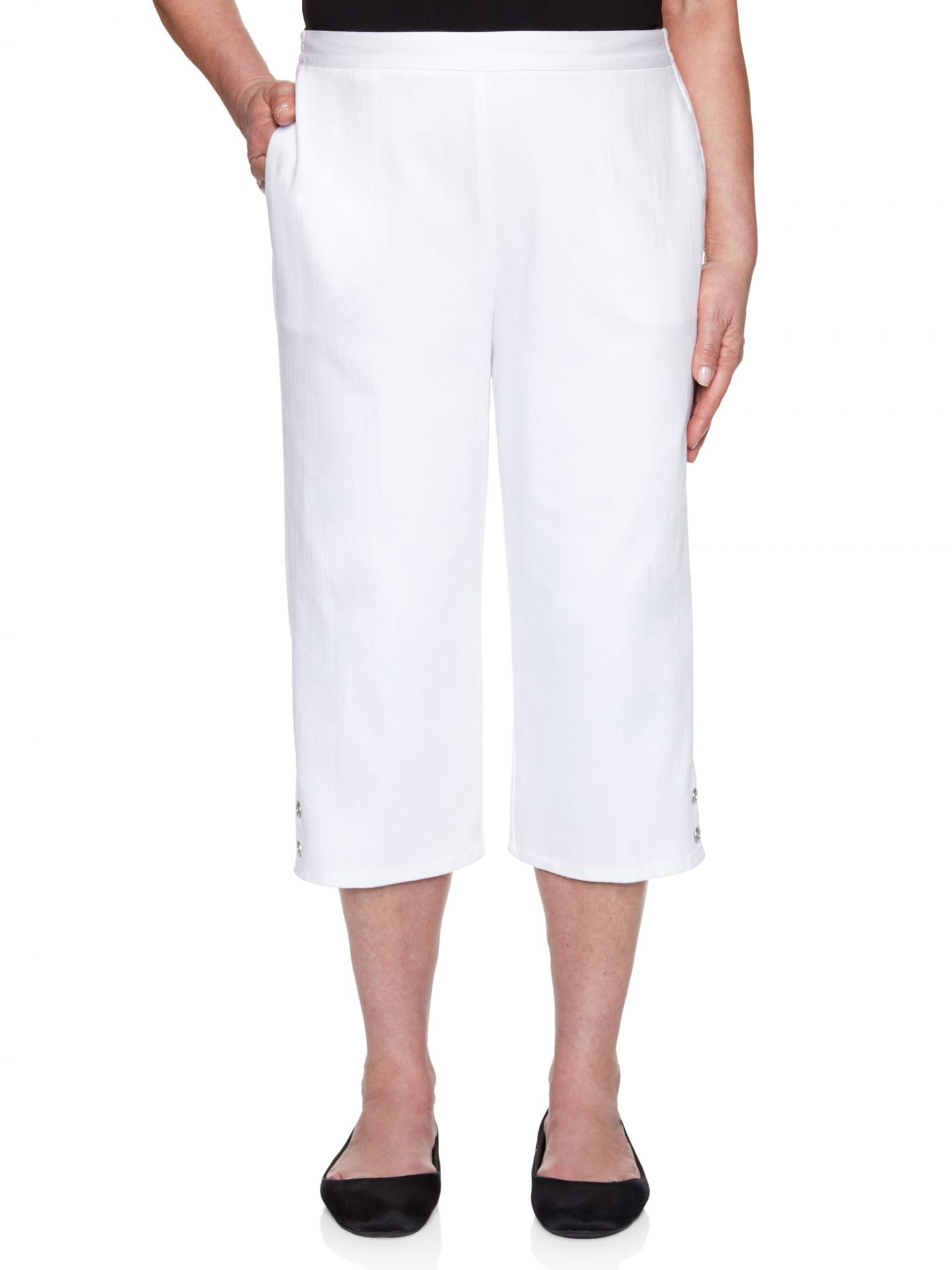 plus size white jean capris