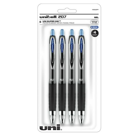 UPC: 0030246455326 | Uni-Ball UBC45532PP 0.7 mm 207 Gel Pen  Blue – Pack of 4
