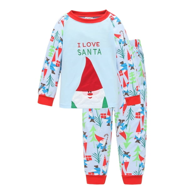 Pijamas de Navidad para bebés y niñas, conjunto de pijamas de Navidad de Papá Noel, ropa de dormir de algodón para niños pequeños, ropa de dormir de Año Nuevo para niños, conjunto informal
