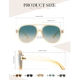 thumbnail image 3 of KALIYADI Aviator Sunglasses for Women,Retro Square Sun Glasses with 70s Vintage Style and UV Protection 2 Pack, 3 of 8