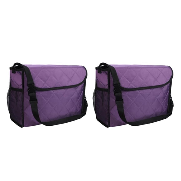 Cateissary Wheelchair Bag Storage Pouch Tote for Rollator Seniors Travel Púrpura 2Conjunto