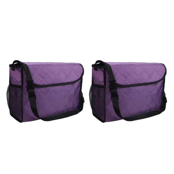Cateissary Wheelchair Bag Storage Pouch Tote for Rollator Seniors Travel Púrpura 2Conjunto