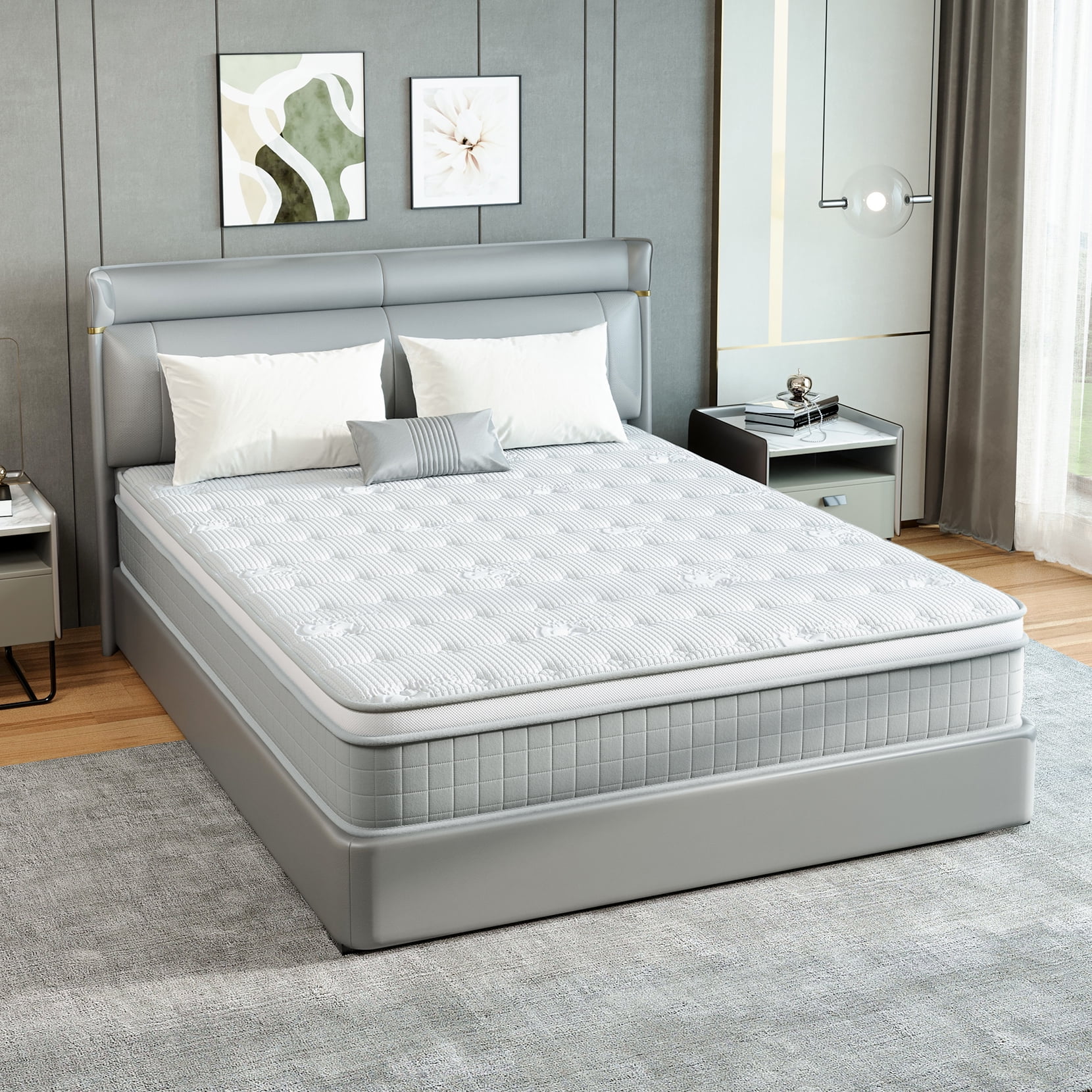 Neche 10" Queen Size Hybrid Mattress, Memory Foam & Pocket Springs, Medium Firmness, Breathable & Pressure Relieving, Individual Pocket, Single Mattress in a box, Ideal for Guest Bedrooms