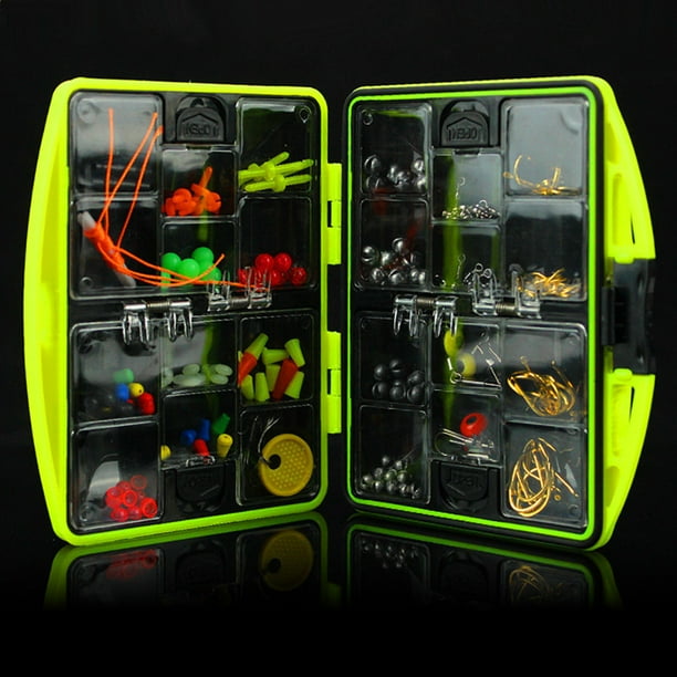 Uuiauoio Bait Case, Fishing Accessories Kit Including Hook Sinker Weights Fishing Swivels Snaps Fishing Line Beads Fishing Set with Tackle Box