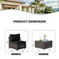 thumbnail image 6 of GAILDON 5-Piece Patio Furniture Set with Glass Table, Outdoor Sectional Rattan, All-Weather Cushions, Black, 6 of 8