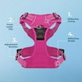 thumbnail image 6 of Voyager Dog Harness Dual Leash Attachment No-Pull Control Adjustable Soft But Strong Pet Harness For Medium And Large Dogs With 3M Reflective Technology - Fuchsia, XS (Chest: 13 - 16"), 6 of 6