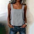 thumbnail image 3 of Women's Square Neck Sleeveless Top Casual Going Out Loose Fit Tank Tops Side Tie Summer Blouse Beach Vacation Shirt,Gray,2XL, 3 of 8