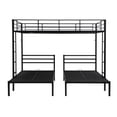 thumbnail image 3 of Harper & Bright Designs Metal Bunk Bed Full Over Twin Over Twin with Ladder and Guardrail, Metal Triple Bunk Bed Frame for Bedroom, Black, 3 of 5