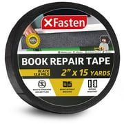 XFasten Book Repair Tape, Black Cloth Adhesive, Office and School Supplies,  2-Inch by 15-Yard