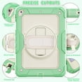 thumbnail image 6 of iPad mini 5 Case / iPad mini 4 Kids Case with Built-in Screen Protector, 3-Layer Full Protection Heavy Rugged Shockproof Case 360 Rotating Stand Cover with Adjustable Shoulder Strap,Green, 6 of 7