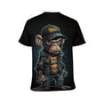 thumbnail image 2 of LAOLIUSN Men's Monkey Graphic T Shirt, Streetwear Ape Print Tee, Punk Casual Short Sleeve Crewneck Shirt, 88% Polyester 12% Spandex,4XL, 2 of 7