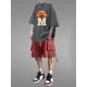 thumbnail image 3 of Camisetas estampadas, pantalones cortos, trajes para hombre, deportivos, gráficos, grises, corte regular, conjuntos geniales de alta calidad para hombre, novedad en pantalones holgados y elegantes, 3 of 4