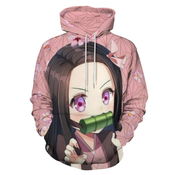 Kamado Nezuko Unisex Sweatshirts Loose Pullover Sweater Hooded Hoodie 3D Printing Jacket Winter Fall Clothes S