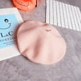 thumbnail image 2 of Generic Children's Lightweight Hats Kids Girls Stretch Beret Hat Retro wool Pure Color Head Scarf Wrap Hat Cap for Fashion Casual Four Seasons Caps(One size,Pink), 2 of 2