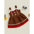 thumbnail image 3 of Suealasg Toddler Girl Christmas Dress Gingerbread Man Print Christmas Dress Sleeveless A-Line Dress 1T 2T 3T Baby Girls Fall Clothes, 3 of 8