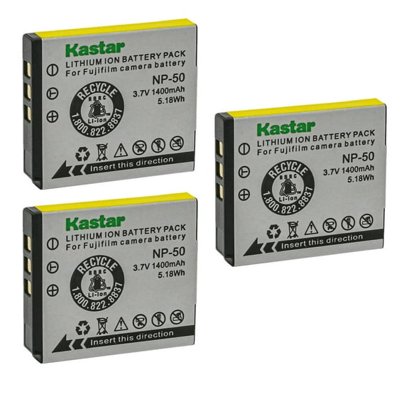 Kastar NP-50 Battery 3-Pack Replacement for Fujifilm FinePix XP200, FinePix XF1, FinePix F1000EXR, FinePix F50FD, FinePix F60FD, FinePix F70EXR, FinePix F75EXR, FinePix F80EXR, FinePix F85EXR Camera
