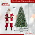 thumbnail image 3 of Gymax 6.5 FT Pre-Lit Christmas Tree Artificial Hinged Christmas Tree w/ 420 Warm-White LED Lights & 909 Branch Tips, 3 of 10