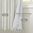 thumbnail image 2 of DriftAway Farmhouse Linen Blend Blackout Curtains 63 Inches Long for Bedroom Vertical Striped Printed Linen Curtains Thermal Insulated Lined Treatments for Living Room 2 Panels W52 x L63 Linen Grey, 2 of 8