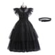thumbnail image 5 of Disfraz de película de Halloween para niña, traje gótico de manga larga con estampado de Merlina Addams para fiesta de carnaval, 2024, 5 of 5
