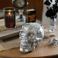 thumbnail image 2 of Pirate Treasure 8" Skulls (2pk) 8" Human Heads with Gem Studded Rhinestones - Theatre Prop Decor, Indoor Home Decorations, Skeleton Prop Decor - Party Decor for Haunted Houses Bone Table Statue, 2 of 5