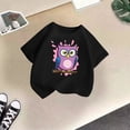 thumbnail image 2 of WMQPNNS Summer Shirts for Girl Kids T Shirts Size 14-16 Fashion Short Sleeve T-Shirts Crew Neck Cotton Tee Tops Printed Loose Fit Tee Shirt Printed Tops(Size 9-10 Years, b-Black), 2 of 4