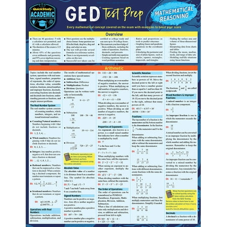 GED Test Prep - Mathematical Reasoning : a QuickStudy Laminated Reference