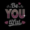 thumbnail image 2 of Be You Tiful Iron On Rhinestone Crystal Transfers Bling Inspirational Confidence Rhinestones Iron On Patch, 2 of 9