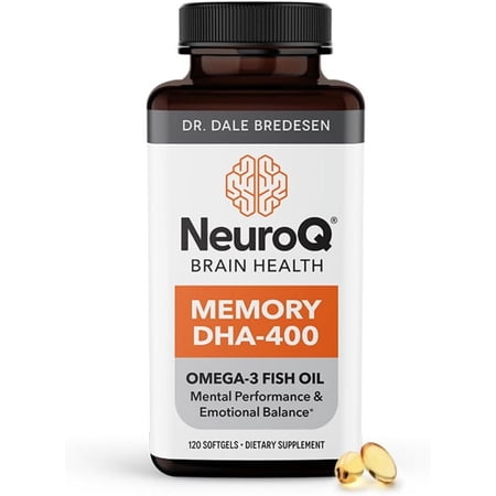 LifeSeasons NeuroQ Memory DHA-400 - Omega-3 Fish Oil Supplement - Mental Performance & Balance - Supports Neuro Brain Health - Protects Against Memory Loss & Improves Focus - 120 Softgels