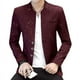 thumbnail image 4 of Traje pequeño estampado para hombre, traje ajustado con cuello alto, traje informal, chaqueta fina para jóvenes, 4 of 5