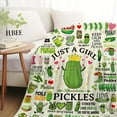 thumbnail image 3 of Pickle Blanket Merch Just A Girl Who Loves Pickles Blanket Soft Cozy Flannel Funny Pickle Throw Blankets Room Decor Bedding Gifts for Girls Boys Kids Women Adults 80"x60", 3 of 7