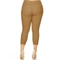 thumbnail image 3 of MOA COLLECTION Women's Plus Size Capri Jeggings - Cotton Blend, 5-Pocket Skinny Pants (XL-XXXL), 3 of 5