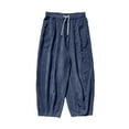 thumbnail image 1 of PEASKJP Sweatpants for Men Loose Fit Elastic Drawstring Waist Straight-Legs Summer Long Pants, Navy XL, 1 of 5