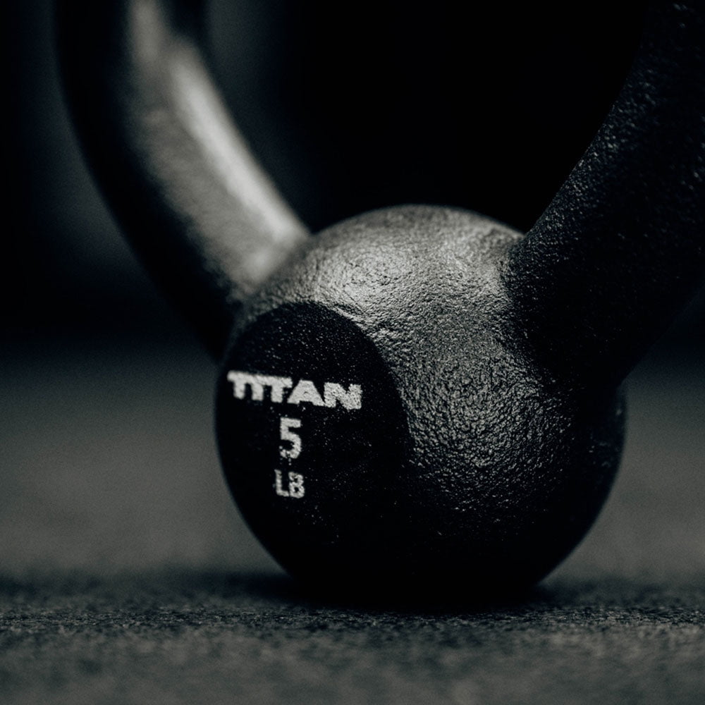Titan Fitness 5 LB Cast Iron Kettlebell, Single Piece Casting, LB Markings, Full Body Workout