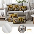 thumbnail image 6 of Farmhouse Sunflowers Outdoor Waterproof Pillow Covers, Western Star Vintage Sparrows Decorative Square Throw Pillowcase Sofa Cushion Sham for Patio/Couch/Chair, 24"x24" 2 Pack, 6 of 8