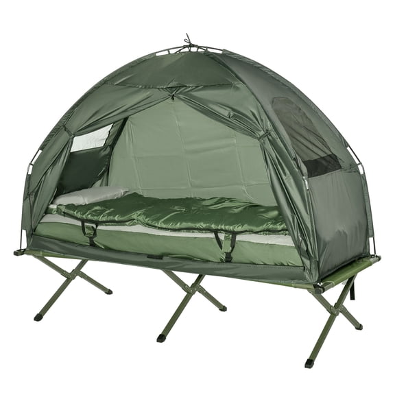 Dranite All-in-One Folding Camping Cot for Adults, Tent Cot with Integrated Sleeping Bag