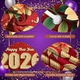 thumbnail image 3 of Red Background Happy New Year Banner Gold Lettering 2026 New Year Display Floral Pattern Festive Design New Year Backdrop for New Year Party Holiday Celebration Indoor Decor, 3 of 8
