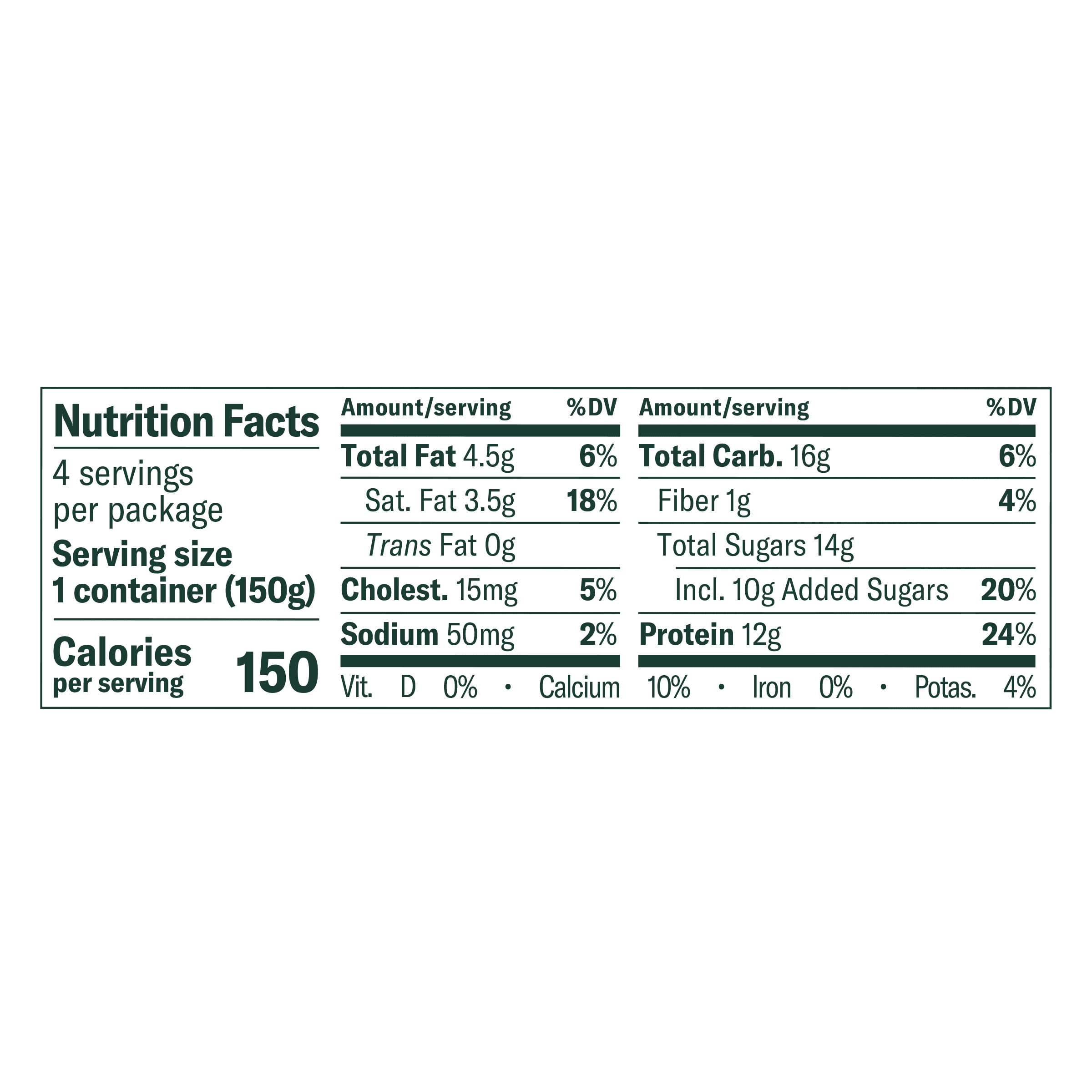 Chobani Reduced Fat Greek Yogurt Coconut Blended 5.3 oz Cup 4 Pack