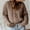 Brown, variant on Fashion Sweaters for Women Oversized Gray Cable Knit V-Neck Solid Long Sleeve Pullover Juniors Tops Work
